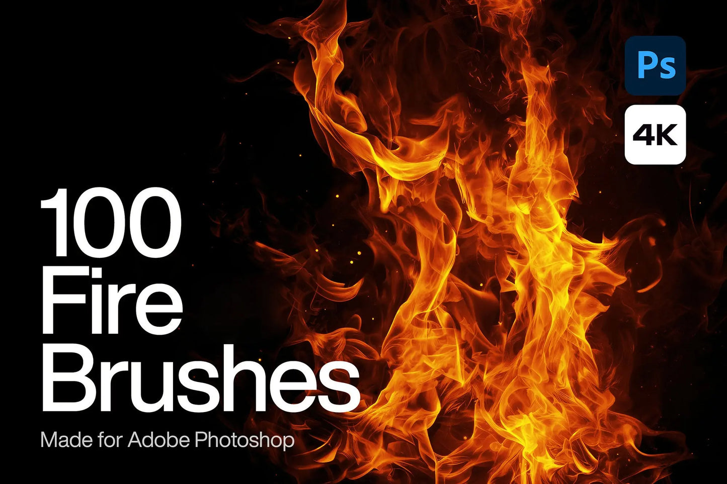 100 Fire Flame Photoshop Brushes Handsign.Studio