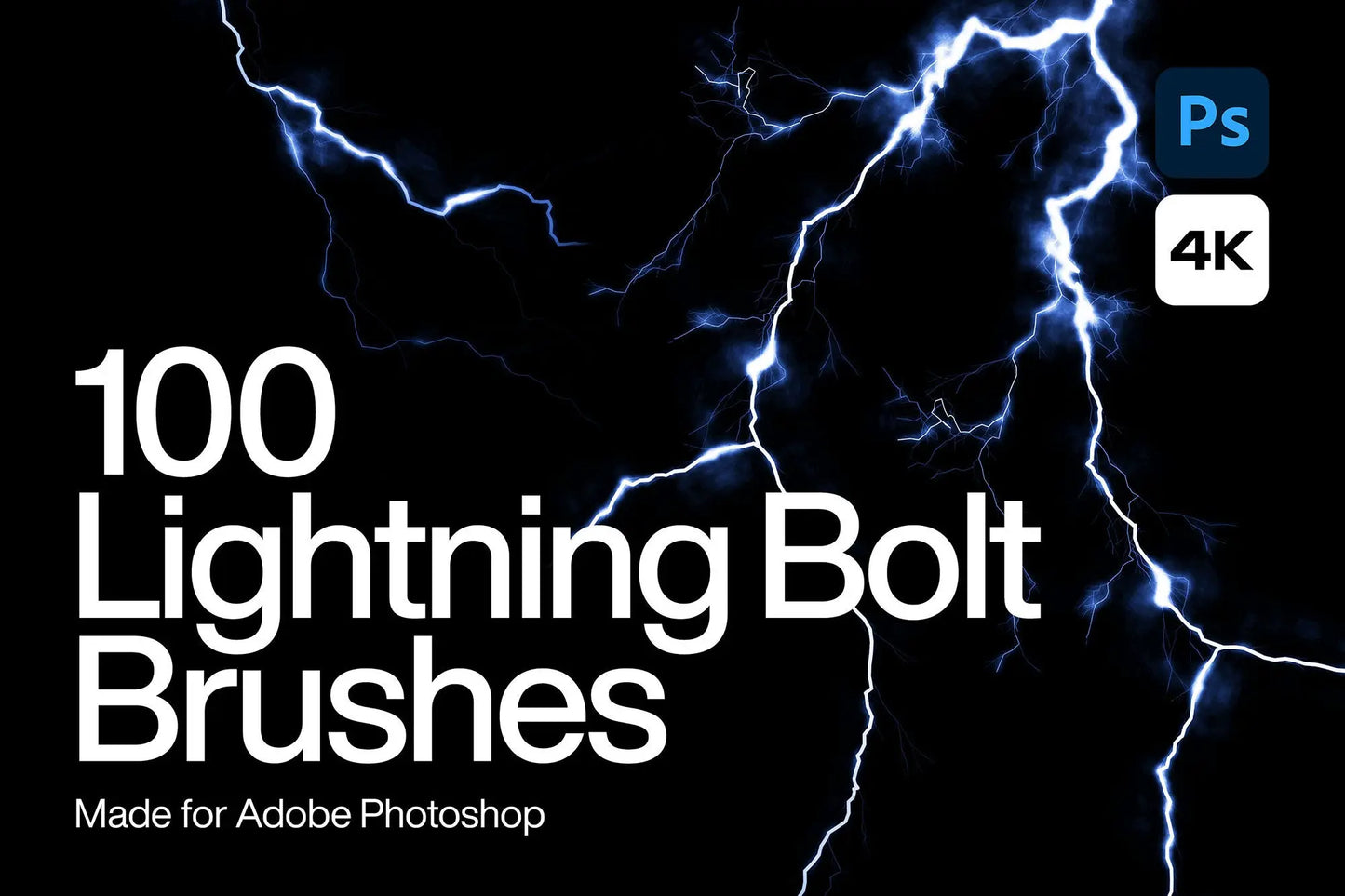 100 Lightning Bolt Photoshop Brushes Handsign.Studio