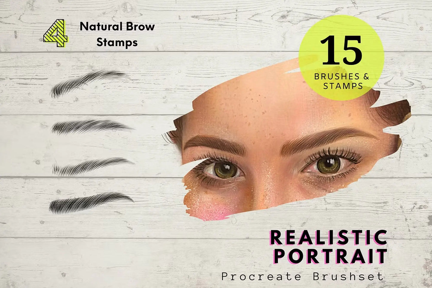 19 Procreate Realistic Portrait Brushes Handsign.Studio