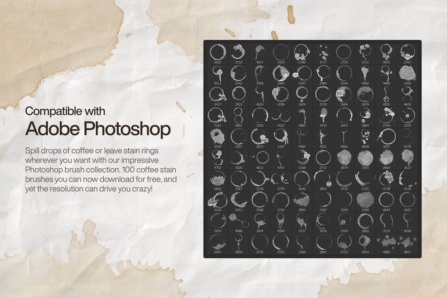 100 Coffee Stain Photoshop Brushes