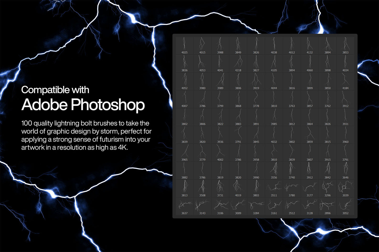 100 Lightning Bolt Photoshop Brushes