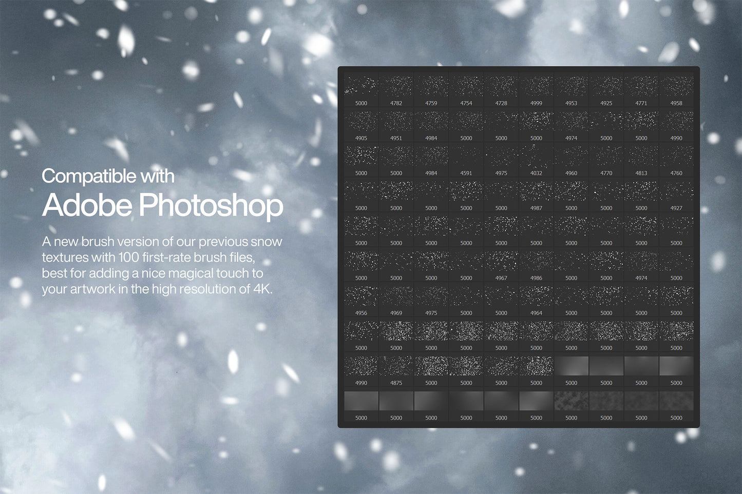 100 Snow Photoshop Brushes