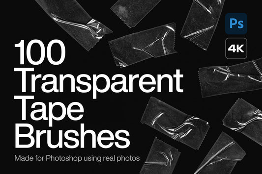 100 Transparent Tape Photoshop Brushes