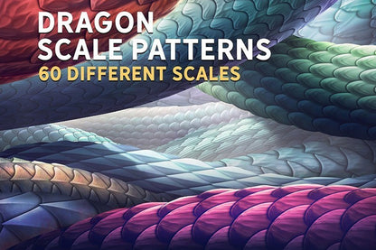 200 Dragon Scale Pattern Effects Brush Set