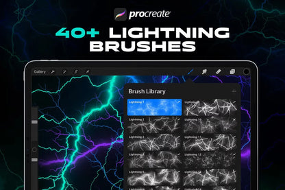 20 Procreate Lightning Brushes Handsign.Studio