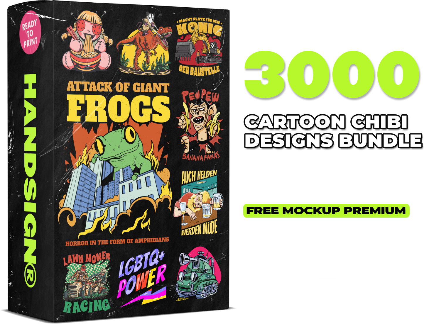 3000 Cartoon Chibi Designs Bundle