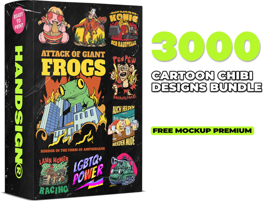 3000 Cartoon Chibi Designs Bundle