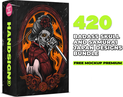 420 Badass Skull & Samurai Japan Designs Bundle