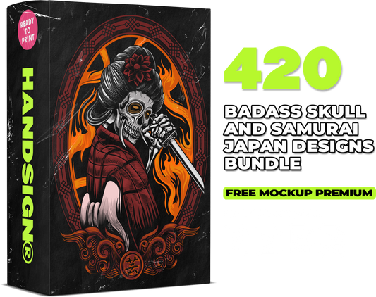 420 Badass Skull & Samurai Japan Designs Bundle