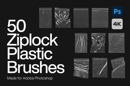 50 Ziplock Plastic Bag Photoshop Brushes