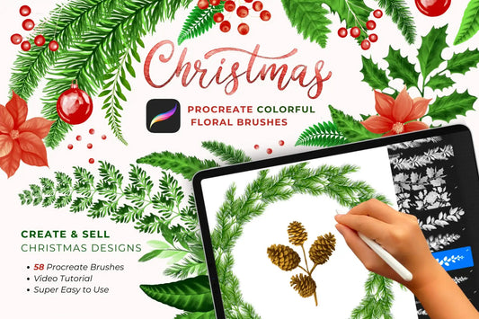 58 Christmas Procreate Brush Sets