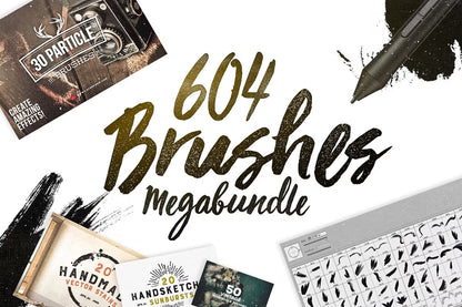 604 Photoshop Brushes Megabundle