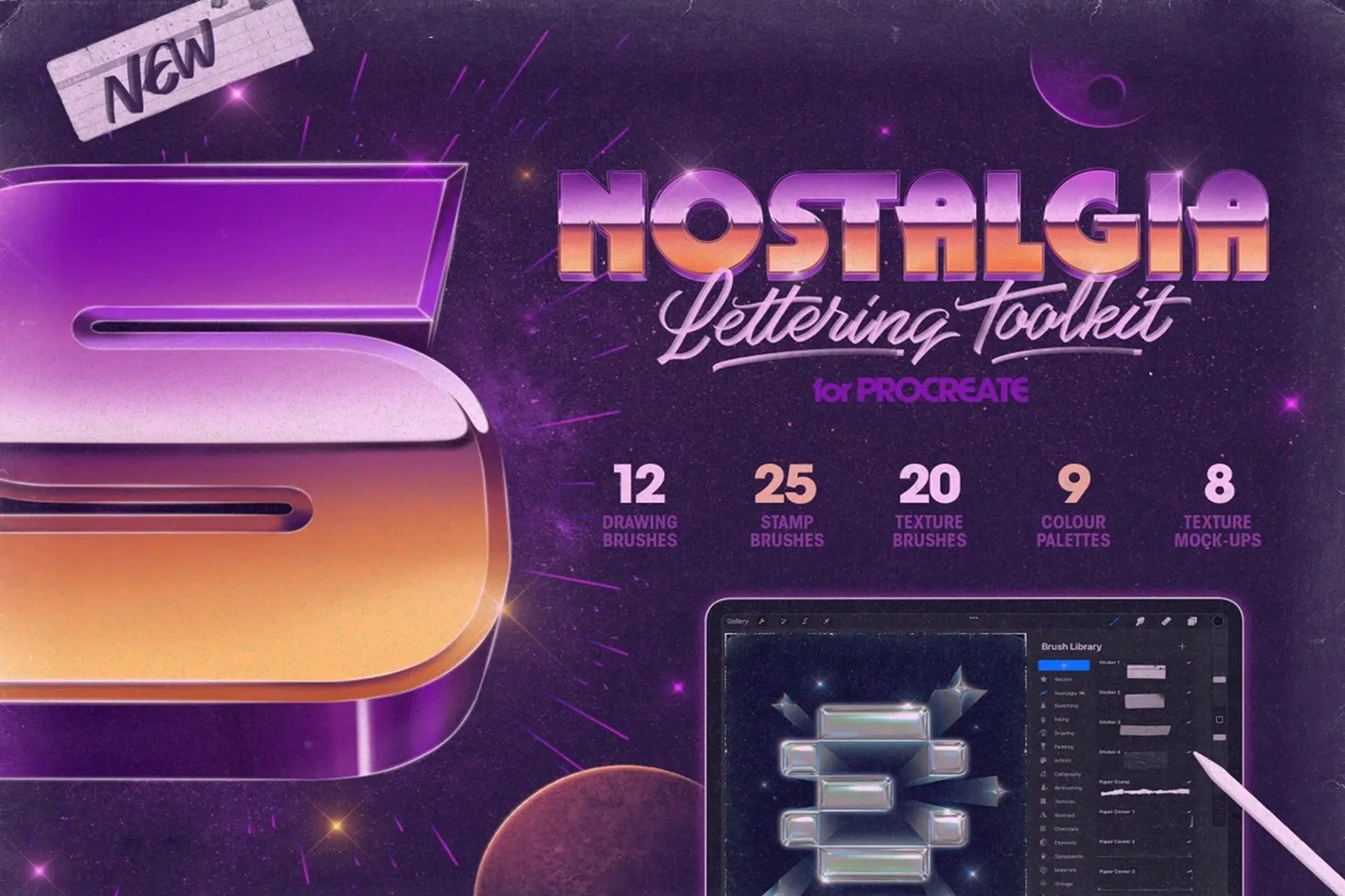 Nostalgia Lettering Toolkit for Procreate Handsign.Studio