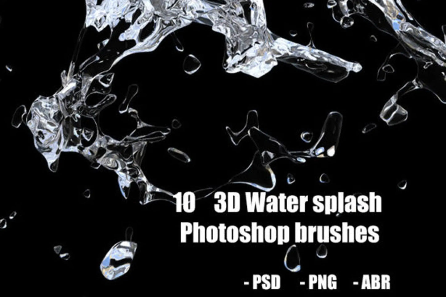 3D Water Splash Photoshop Brushes - Handsign.Studio