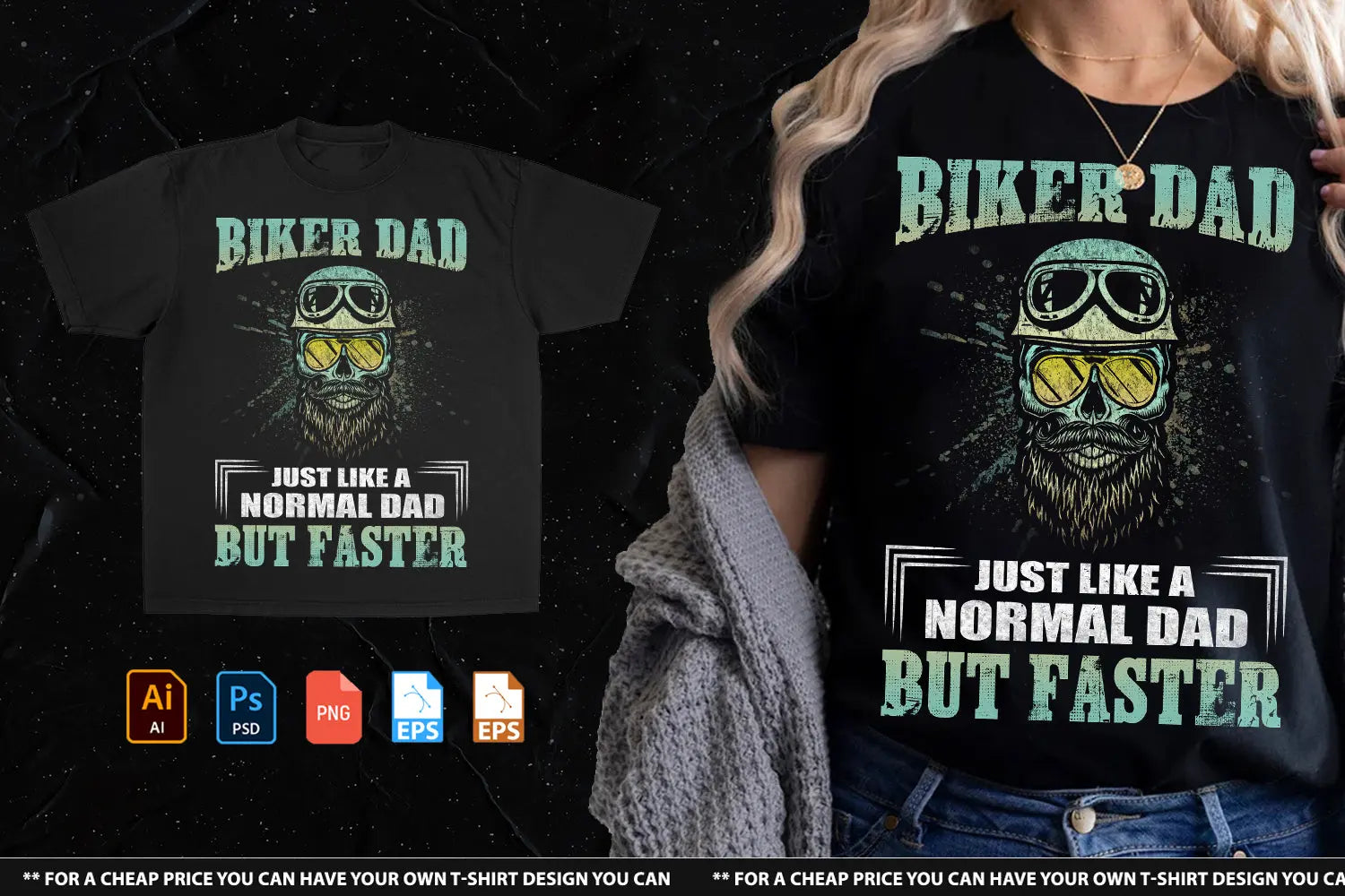 Biker Dad Tshirt Design Handsign.Studio