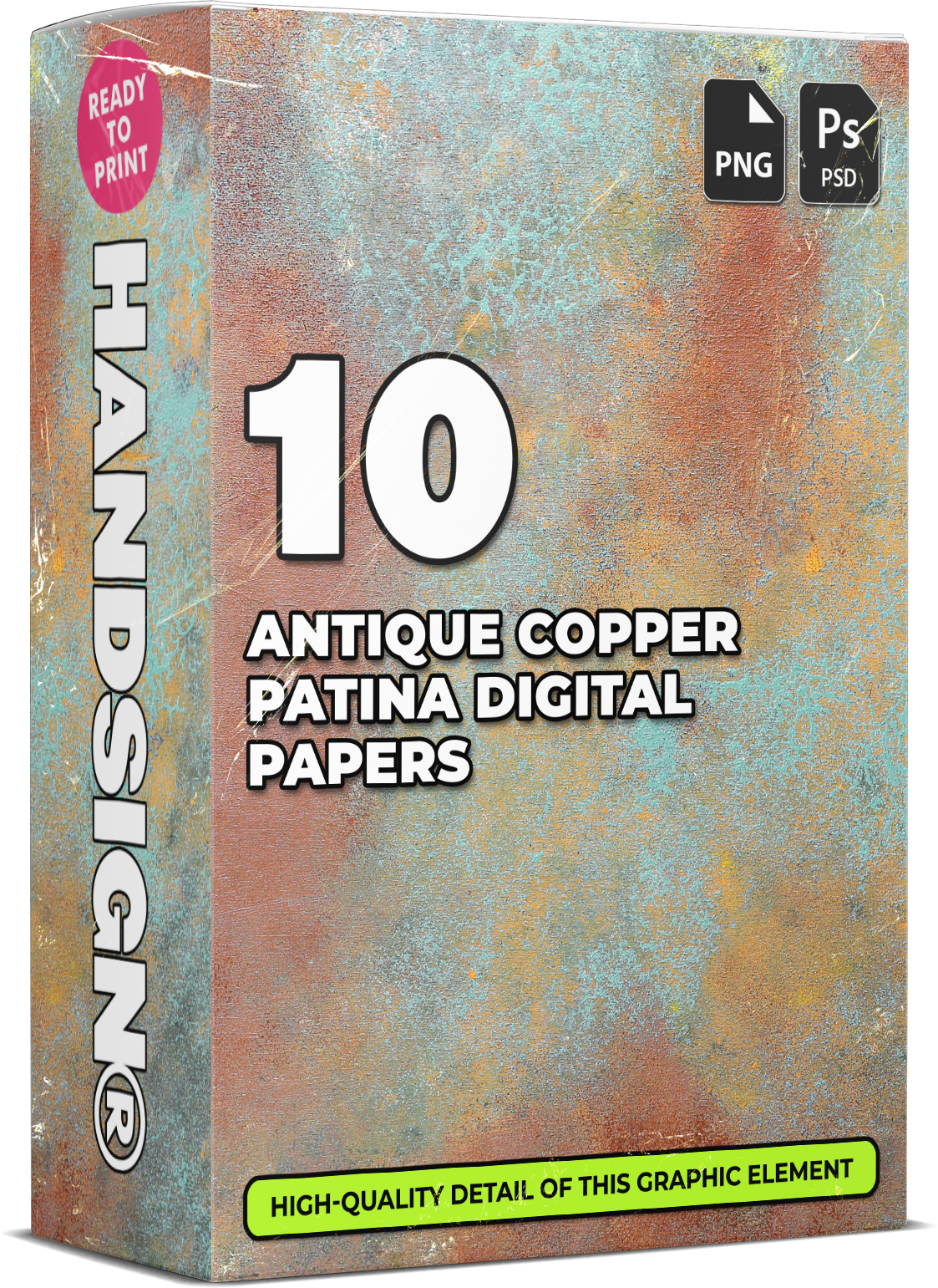 10 Antique Copper Patina Digital Papers Designs