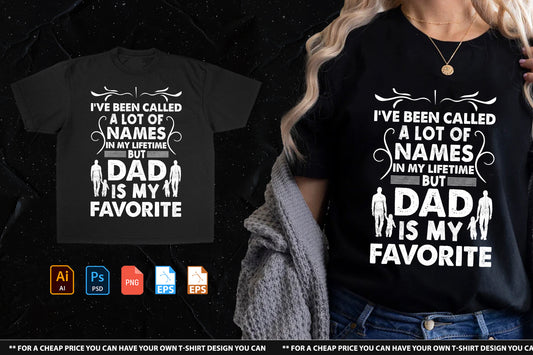 Dad Is My favorite Name Tshirt Design Handsign.Studio