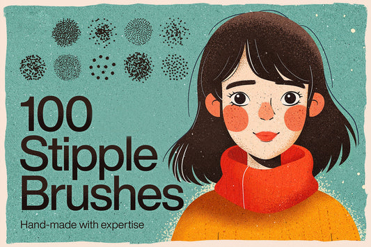 100 Stipple Photoshop Brushes