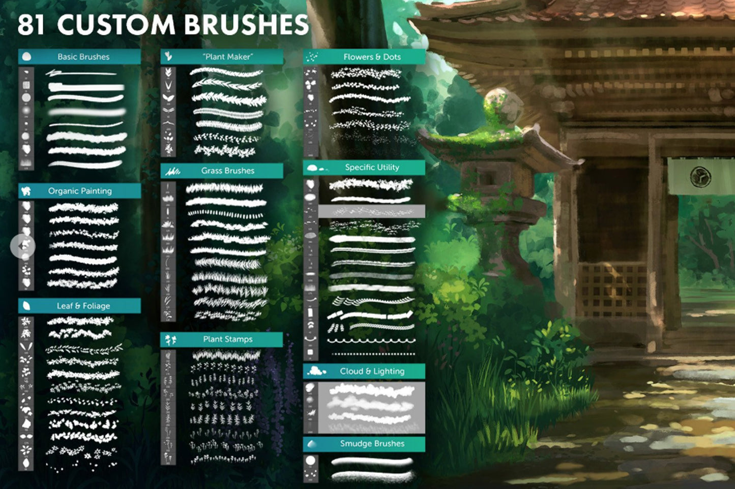 Ghibli Inspired Brushes for Photoshop and Procreate