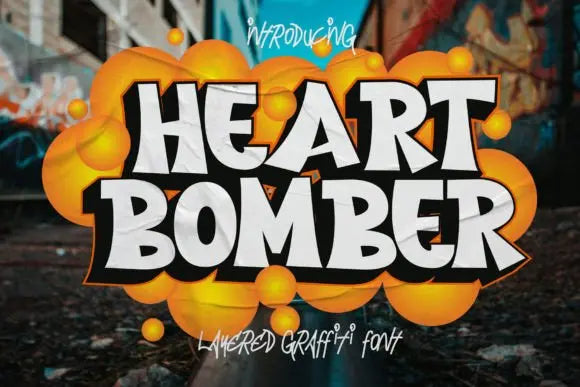 Heart Bomber Font Handsign.Studio