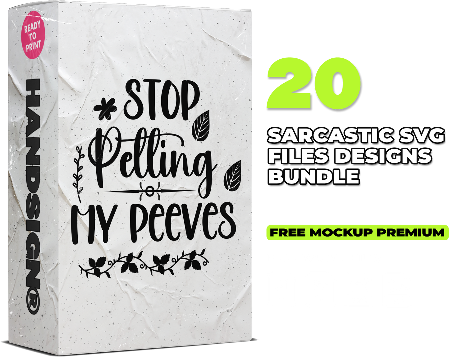 20 Sarcastic SVG Designs Bundle