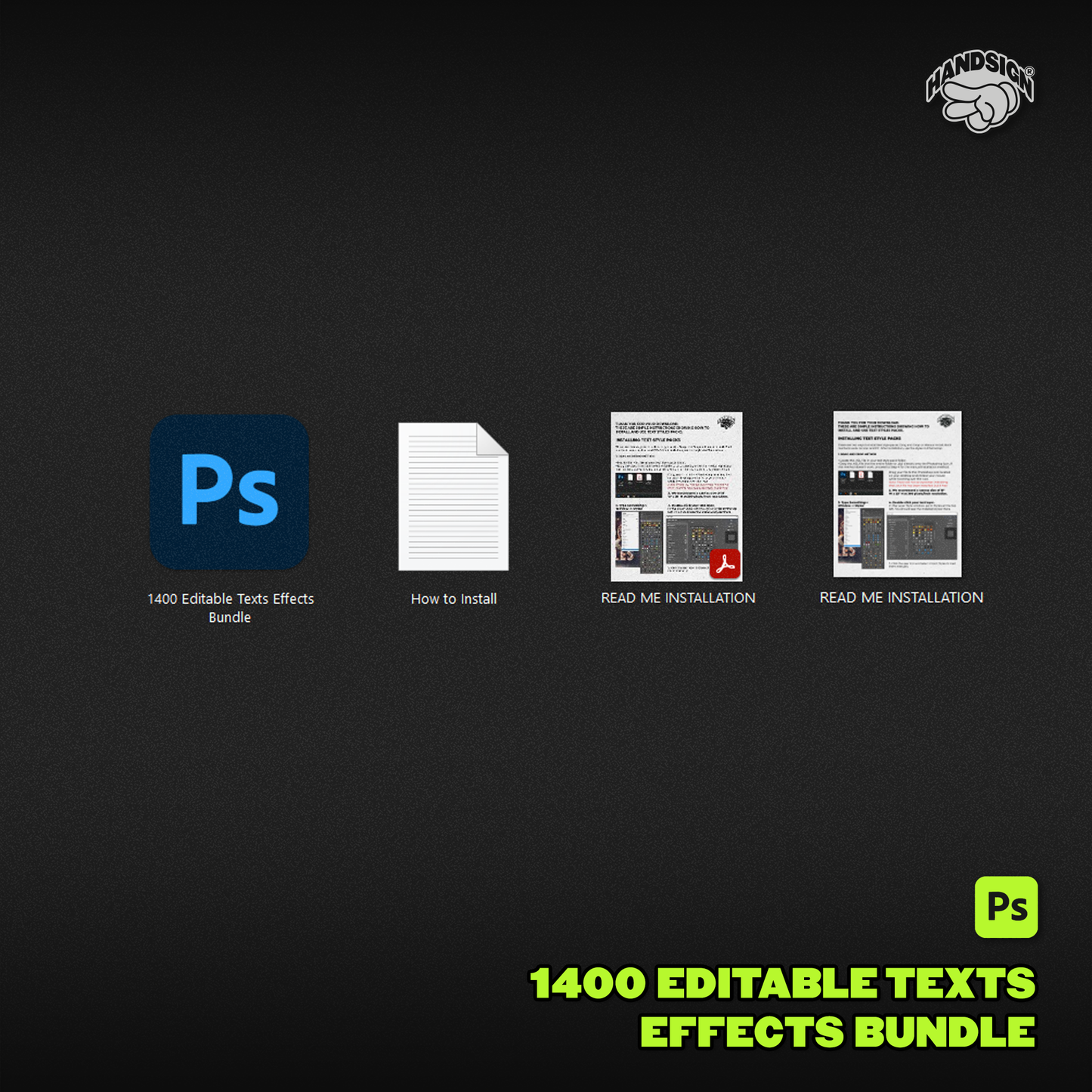 1400 Editable Photoshop Texts Effects Bundle