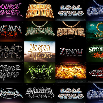 199+ Editable 3D Photoshop Texts Effects Bundle