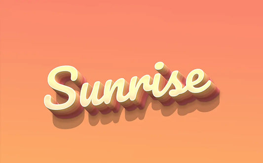 Vol.39 3D Style Sunrise Four Text Effect Handsign.Studio Handsign.Studio