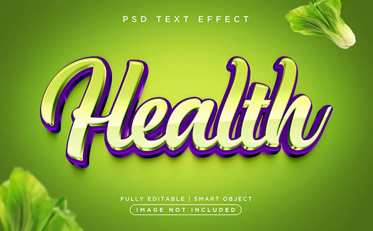 Vol.51 3D Style Health Text Effect Handsign.Studio Handsign.Studio