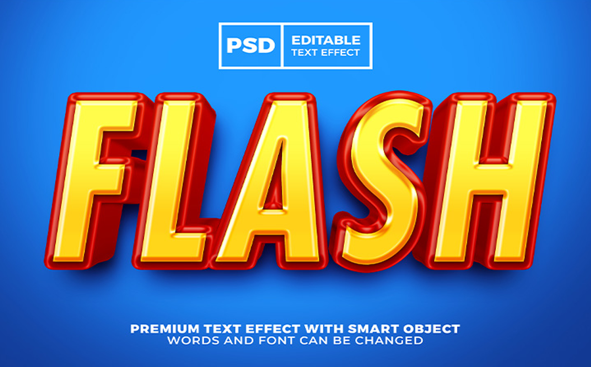 Vol.75 Flash Hero Comic Cartoon 3D Editable Text Effect Handsign.Studio