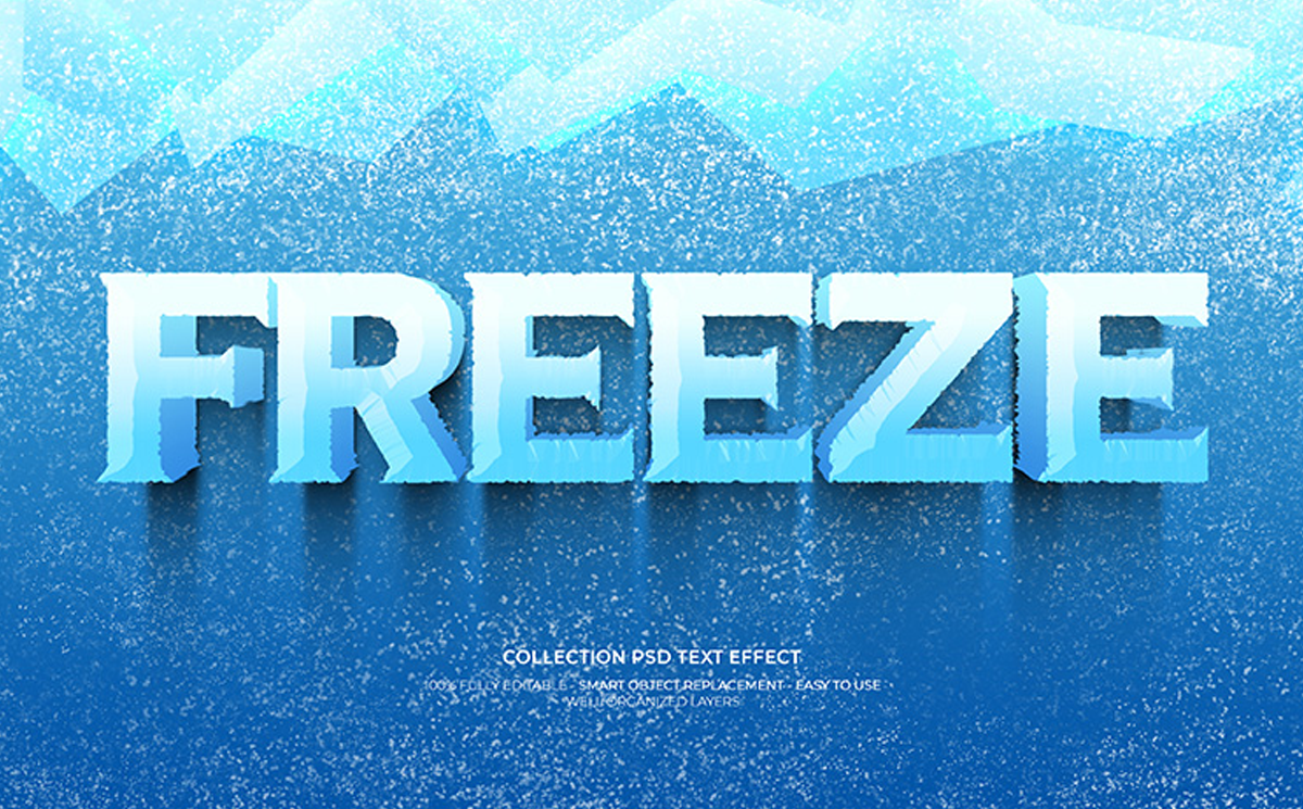 Vol.76 Freeze Ice 3D Custom Text Effect Handsign.Studio