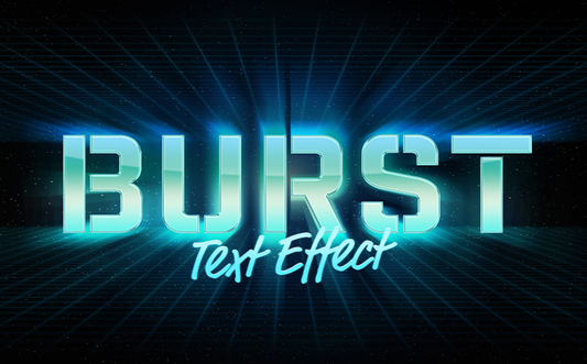 Vol.84 3d Text Effect PSD in Neon Cyan Handsign.Studio