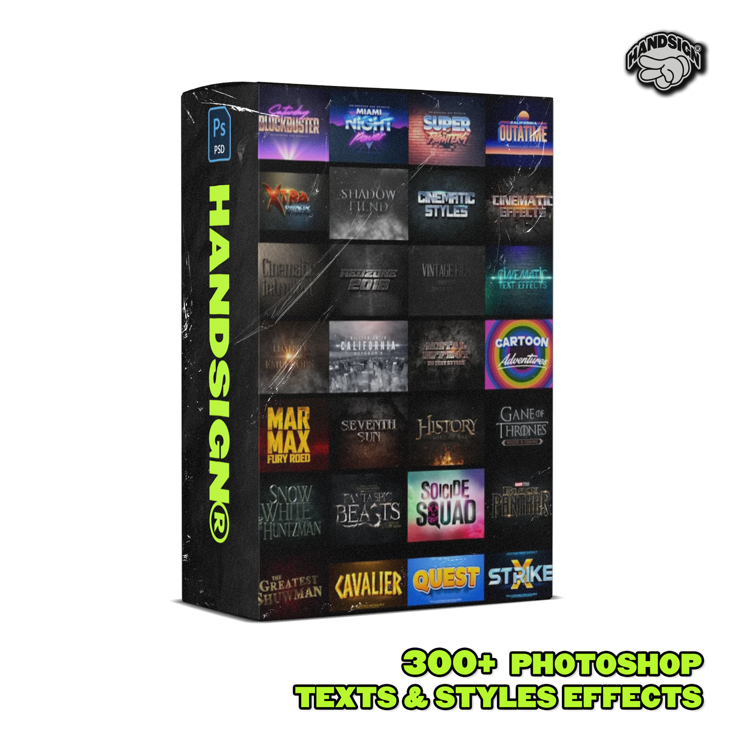 300+ Photoshop Texts & Styles Combo. Compatible with any fonts