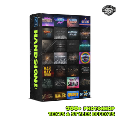 300+ Photoshop Texts & Styles Combo. Compatible with any fonts